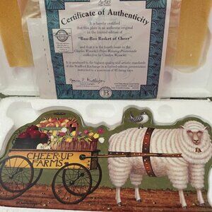 The Bradford Exchange 2002 Baa-Baa Basket of Cheer Wall Plaque/Plate # A0985 COA